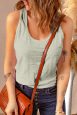 Casual Solid Sleeveless Scoop Neck Mini Dress - Image 5