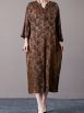 Vintage-Inspired Brown Floral Maxi Dress - Image 3