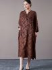 Vintage-Inspired Brown Floral Maxi Dress - Image 2