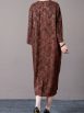 Vintage-Inspired Brown Floral Maxi Dress - Image 9