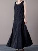 Sleeveless Black Jacquard Maxi Dress - Image 3