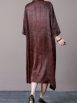 Vintage Brown A-Line Dress with Floral Embellishment - Image 5