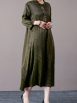 Vintage Brown A-Line Dress with Floral Embellishment - Image 7