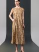 Chic Brown Sleeveless Maxi Dress with Polka Dot Texture - Image 18
