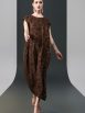 Chic Brown Sleeveless Maxi Dress with Polka Dot Texture - Image 5
