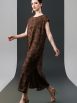Chic Brown Sleeveless Maxi Dress with Polka Dot Texture - Image 6