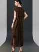 Chic Brown Sleeveless Maxi Dress with Polka Dot Texture - Image 9