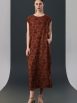 Chic Brown Sleeveless Maxi Dress with Polka Dot Texture - Image 2