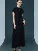 Elegant Black Cap-Sleeve Maxi Dress with Tie Neck - Image 6