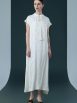 Elegant Black Cap-Sleeve Maxi Dress with Tie Neck - Image 2