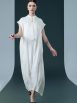 Elegant Black Cap-Sleeve Maxi Dress with Tie Neck - Image 11