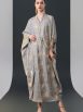 Silver and Beige Leaf Print Kaftan Dress - Image 3