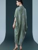 Silver and Beige Leaf Print Kaftan Dress - Image 13