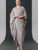 Silver and Beige Leaf Print Kaftan Dress - Image 4