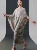 Silver and Beige Leaf Print Kaftan Dress - Image 8