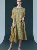Elegant Geometric Print Midi Dress with Asymmetrical Layers - Image 2