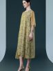 Elegant Geometric Print Midi Dress with Asymmetrical Layers - Image 7