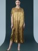 Golden Silk Embroidered Midi Kaftan Dress - Image 3