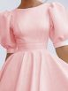 Fashion Solid Puff Mid Sleeve Big Swing Midi Dresses - Image 9