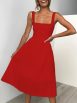 Simple Suspender Square Neck Backless Dress - Image 7