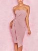 Solid Tube Top Irregular Hip Dress - Image 4