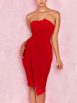 Solid Tube Top Irregular Hip Dress - Image 7