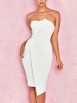 Solid Tube Top Irregular Hip Dress - Image 14