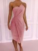 Solid Tube Top Irregular Hip Dress - Image 5