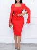 Women's Dresses Square Neck Beaded Cape Twist Slim Dress - Image 2